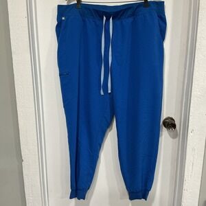 FIGS Scrub Pants Royal Blue Technical Collection Drawstring Size 4XL